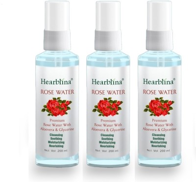 Hearblina Premium Rose Water with Aloevera & Glycerine Men & Women(600 ml)