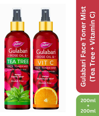 Dabur Face Toner Mist Combo : Vitamin C + Tea Tree Men & Women(400 ml)