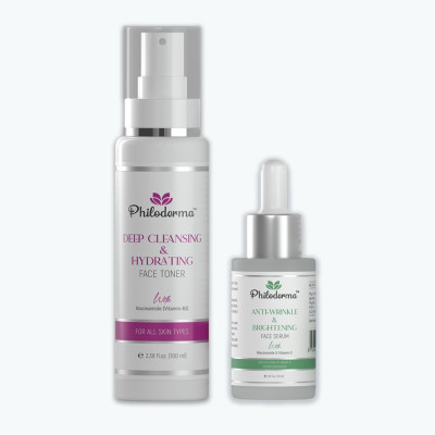 Philoderma Anti-Wrinkle & Brightening Face Serum + Deep Cleansing & Hydrating Face Toner Men & Women(130 ml) Philoderma Anti-Wrinkle & Brightening Face Serum + Deep Cleansing & Hydrating Face Toner Men & Women(130 ml)