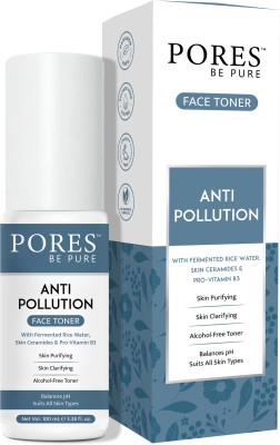 PORES BE PURE Anti Pollution Pore Tightening Face Toner with Rice Water Alcohol-Free Toner Men & Women(100 ml)