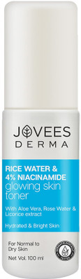 JOVEES Derma Rice Water & 4% Niacinamide Glowing Skin Toner | For Normal to Dry Skin Men & Women(100 ml)