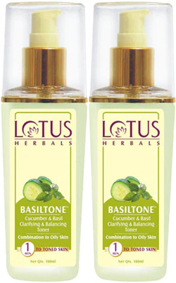 LOTUS HERBALS Basiltone Cucumber & Basil Clarifying & Balancing Toner Men & Women(200 ml)