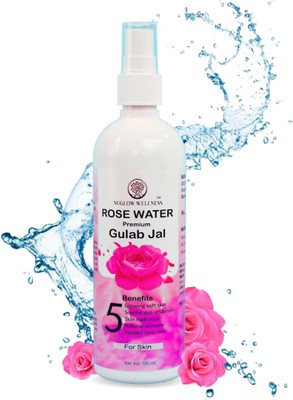 NUGLOW WELLNESS Pure Rose Water (Gulab Jal) | Toner, Face-Mist, Body-Spray Men & Women(100 ml)