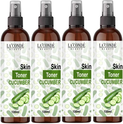 La'Conde Cucumber Toner For Brightening Refreshing & Toning Men & Women (100ml) Pack of 4 Men & Women(400 ml)