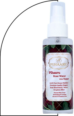 Pihaaru Botanical Rose Water – Steam Distilled Toner for Daily Freshness-100ml: Men & Women(100 ml)