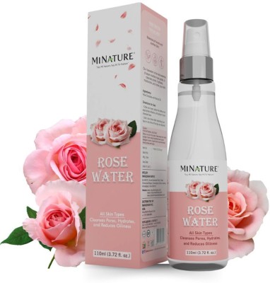 mi nature Rose Water (Gulab Jal) |Pure & Natural Toner |Refreshing Face Mist Men & Women(110 ml)