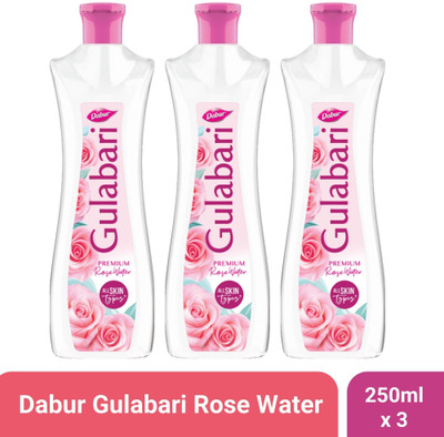 Dabur Gulabari Rose Water, 250 ml (Pack of 3) Men & Women(750 ml)