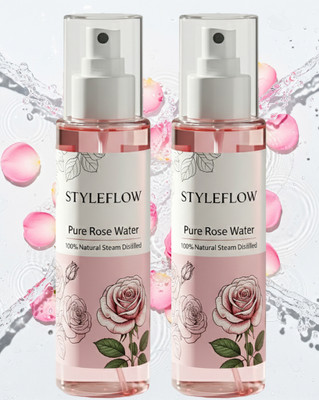 StyleFlow Pure Rose Water | 100% Natural Steam Distilled Skin Toner & Refreshing_Face_Mist Men & Women(200 ml)