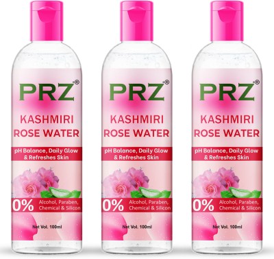 PRZ Kashmiri Rose Water Toner | Hydrates & Moisturizes Skin | 100 ml (Pack of 3) | Men & Women(300 ml)