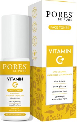 PORES BE PURE Vitamin C Face Toner For Glow Reviving Skin Brightening Alcohol Free Toner Men & Women(100 ml)