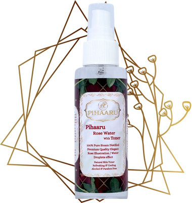 Pihaaru Natural Rose Mist Toner – Gentle Skin Refresher Hydrating Rose Extracts-100ml; Men & Women(100 ml)