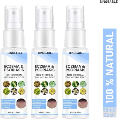 Bingeable Pack of 3 Eczema & Psoriasis Relief Spray 50ml – Calming Relief for Dry Patches Spray(3 x 50 ml)