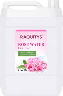 RAQUITYS Rose Water Face Toner with Witch Hazel 5000ml Men & Women(5000 ml)