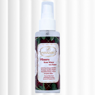 Pihaaru Rose Essence Toner – Pure Steam Distilled Water Deep Skin Refreshment-100ml Men & Women(100 ml)