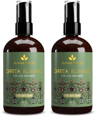 Avimee Herbal Ghrita Kumaaree Pure Aloe Vera Water | Hydrosol for Dry Skin | 2*110ml Men & Women(220 ml)