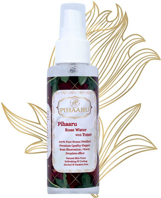 Pihaaru Premium Herbal Rose Toner – Alcohol-Free Mist Pore Tightening Glow-100ml; Men & Women(100 ml)