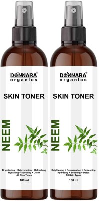 Donnara Organics Neem Toner Refreshing Face Mist & Toner for Hydrating Skin (100ml) Pack of 2 Men & Women(200 ml)