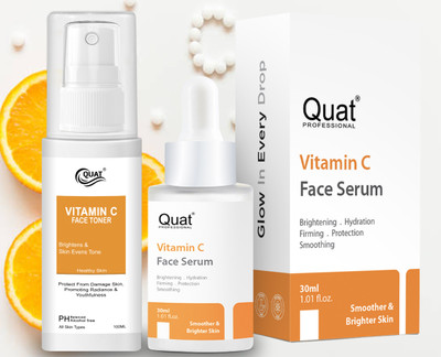 QUAT Glow Elixir Duo – Premium Vitamin C Serum & Toner for Timeless Radiance Men & Women(100 ml)