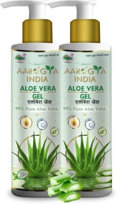 THORN25-OIL Aarogya India Pure Aloe Vera Skin Gel For Face & Hair Pack Of 2 Men & Women(200 ml)