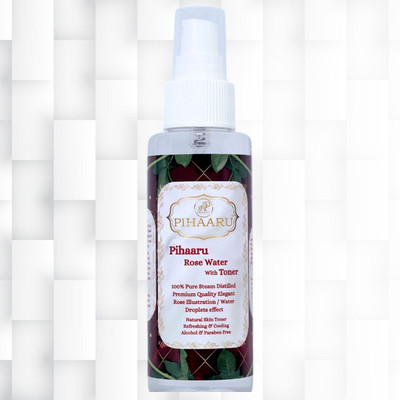 Pihaaru Herbal Rose Water with Toner – Gentle Hydration Tightening Formula-100ml Men & Women(100 ml)
