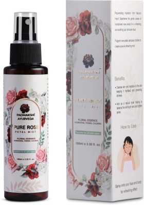 Padmakshi Ayurveda Pure Rose Petal Mist - Help In Hydration|Toning|Anti-Acne|Soothing|Refreshing Men & Women(100 ml)