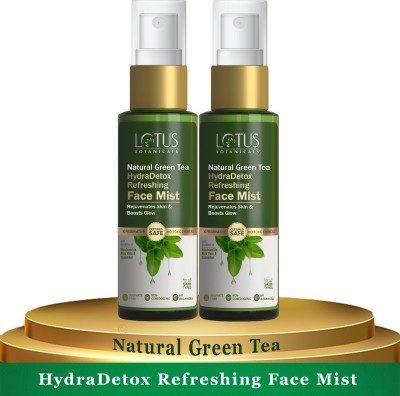 Lotus Botanicals Natural Green Tea HydraDetox Refreshing Face Toner Mist_50ml ( Pack of 2 ) Men & Women(100 ml)