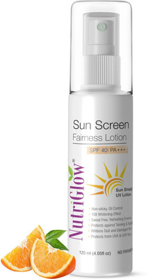 NutriGlow Sunscreen - SPF 40 PA+++ Sunscreen Fairness Liquorice UV Lotion(120 ml)