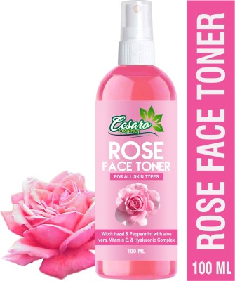 Cesaro Organics Rose Face Toner for Refreshing & Hydrating with Hazel & Peppermint Men & Women(100 ml)