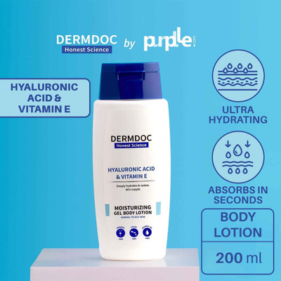 DermDoc Hyaluronic Acid&Vitamin E Moisturizing Gel Body Lotion 200ml Men & Women(200 ml)