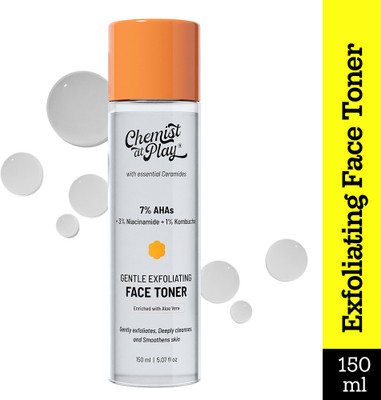 Chemist at Play Gentle Exfoliating Face Toner - Glycolic & Mandelic Acid, Niacinamide & Kombucha Men & Women(150 ml)