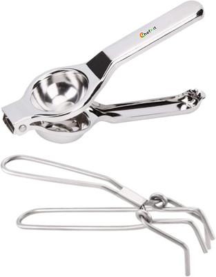 Chefkit Lemon_WiereT Stainless Steel Lemon Squeezer with Bottle Opener & Steel Tong | Pakkad 30 cm NA Pakkad Set(Pack of 2)