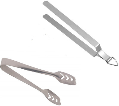 UTENCIL UNIVERSE DENBY88 Roti Chimta and Tong For Frying & Cooking , Stainless Steel Serving Tong 21.5 cm Roasting Tong Set(Pack of 2)