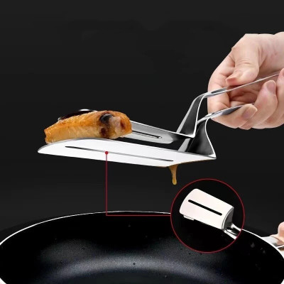JAYPANO Double Sided Food Flipping Tong Pies Bread Fish Pizza Clip Steak Clamp SS Tong Double Sided Food Flipping Tong Pies Bread Fish Pizza Clip Steak Clamp SS Tong 26 cm Utility Tongs(Pack of 1)