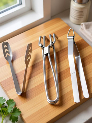 SRS Combo Set of 3 Pieces Stainless Steel Momo Tong, Wire Pakkad & Stainless Steel Roti Chimta Combo Set of 3 Pieces Stainless Steel Momo Tong, Wire Pakkad & Stainless Steel Roti Chimta 20 cm Serving Pakkad(Pack of 1)