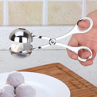 SAJAG Stainless Steel Meat Ball Maker Steel Stuffed Meatball Clip 3.5 cm Pom Tongs(Pack of 1)