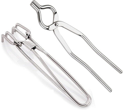 Salasar tong004 Stainless Steel tong(2pcs), Pakkad,Sandasi,Wire Tong,holder,pincers cooking tool 25 cm Roasting, Serving Tong Set(Pack of 2)