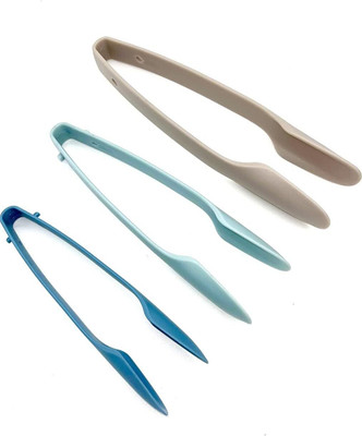 Aryamurti 3pcs Set Kitchen Soft Touch Plastic Tongs for Cooking 3pcs Set Kitchen Soft Touch Plastic Tongs for Cooking 25.2 cm, 21.5 cm, 18.5 cm Serving, Cake, Biscuit, Salad, Pastry, Steak Tong Set(Pack of 3)