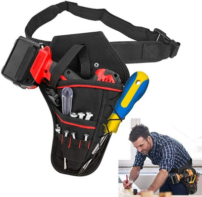 PALAY Waist bag with Adjustable Belt for Wrench Hammer Screwdriver T Handle Drills Polyester Tool Holster(Number of Pockets - 5)