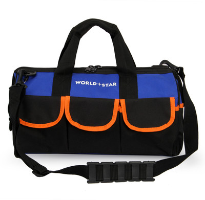Worldstar 18 pocket 3 round flap blue & black tool kit bag Polyester Tool Holster(Number of Pockets - 18)