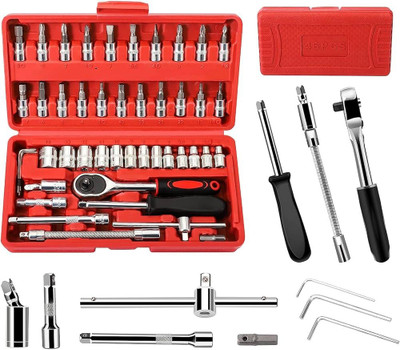 ALYRATOOLS 46-Piece Professional Ratchet Socket & Screwdriver Bit Set Hand Tool Kit(1 Tools)