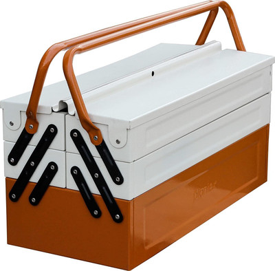 Plantex High Grade Metal Kit for Home and Garage 5 Compartment (Brown & Ivory) Tool Box