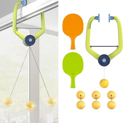 Sanchi Creation Hanging Table Tennis Trainer 6 Ball & 1 Pair Paddle Self Training Gaming Set Tennis TT Trainer Set, Ping Pong Trainer Set, Indoor Gaming Set for Kids & Adults