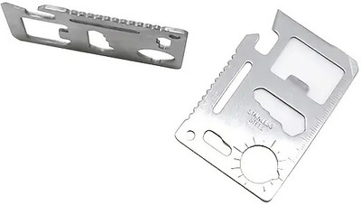 Xydrozen Multi-Purpose 11 In 1 Credit Card Size Wallet Ninja Pocket Tool Camping & Hiking Camping Tool Kit