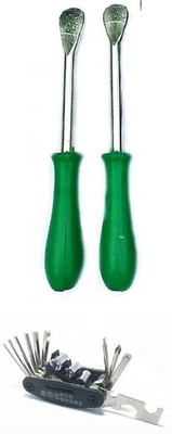 CYCLOWN 2 PCS SMALL TYPE TYRE LEVER SET WITH EASY TO USE 13 IN 1 MULTIPURPOSE TOOL KIT Cycling CYCLE