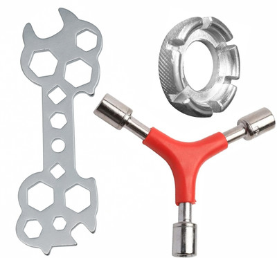 LORWADIYA Bicycle Hex Spanner, Spoke Nipple Key, Socket Wrench 3-Way, Hexagon Wrench Cycling Cycle Repair Tool Kit