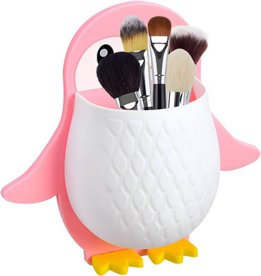 Bilbari Toothbrush Holder Storage Organizer for Bathroom,Wall Mounted Penguin(Pack1) Plastic Toothbrush Holder(Pink, White, Wall Mount)