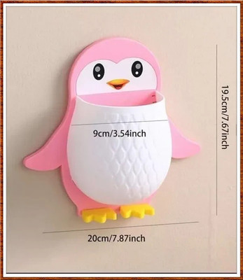 WebDealz Unique Design Self Adhesive Multipurpose Storage Holder / Rack x2.138 Plastic Toothbrush Holder(Pink, White, Wall Mount)