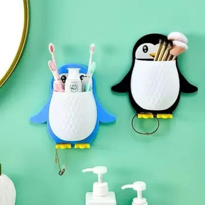 PYORIT Plastic Toothbrush Holder(Multicolor, Wall Mount)