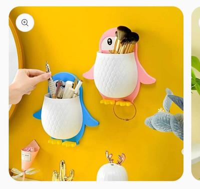 SANGOT sangot wall mount penguin stand pack of 1 Plastic Toothbrush Holder(Multicolor, Wall Mount)