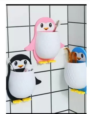 MAHADEV Penguin Toothbrush Holder, Universal Controller Holder, Wall Nightstand Plastic Toothbrush Holder(Multicolor, Wall Mount)